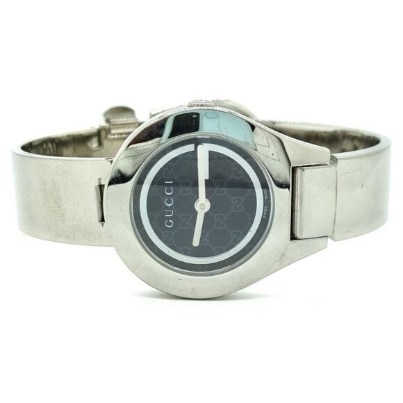 Gucci Watch 6700L  Black X Silver Bangle Watch - Picture 3 of 9